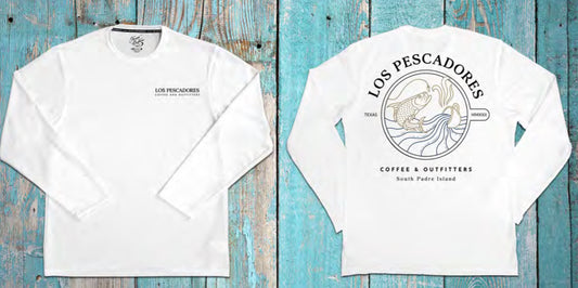 LOS PESCADORES MENS WHITE DRIQ LONG SLEEVE